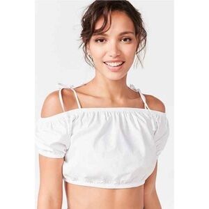 Urban Outfitters | White Off Shoulder Crop Top